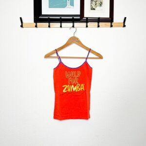 Zumba NWT! Wild for Zumba Spaghetti Strap Tank Coral Reversible Dance Fitness S